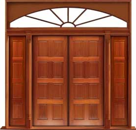 8 panel: single door +  two sidelights