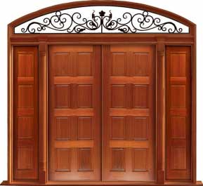 8 panel: single door +  two sidelights