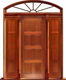 8 panel: single door +  two sidelights