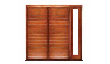 metallic strip: double door + sidelight on right